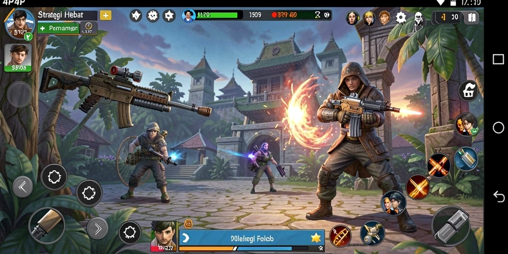 Tampilan menarik dari gameplay strategis 4P4P.