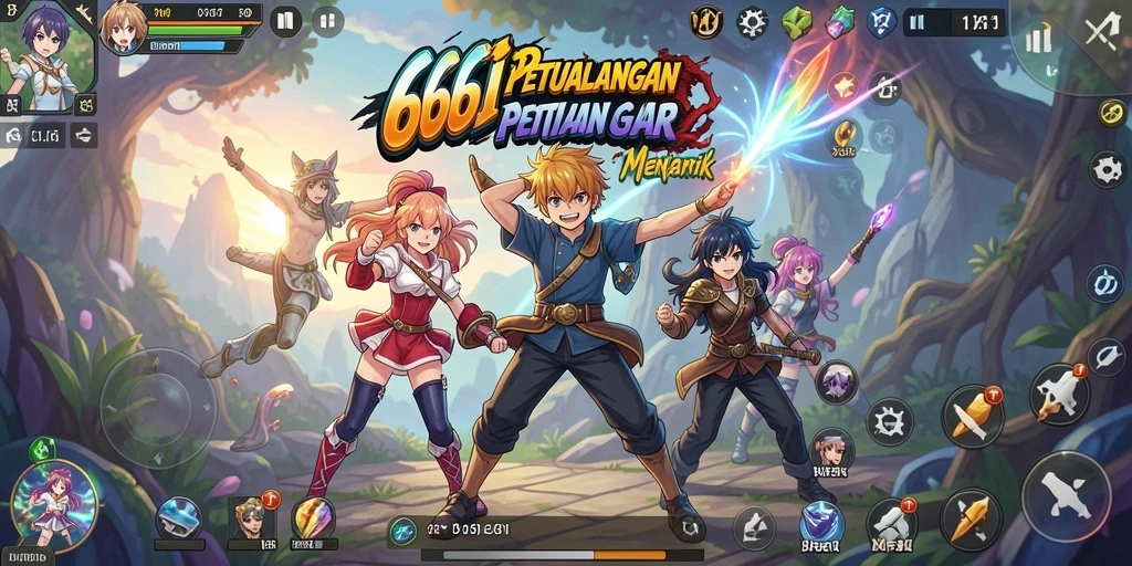 Tampilan gameplay yang seru dalam dunia Anime.