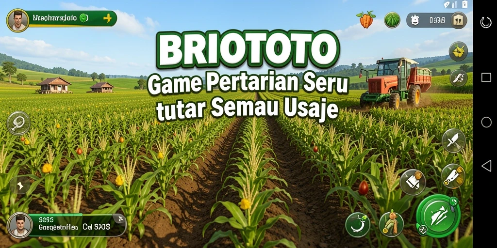 Screenshot BRIOTOTO yang menampilkan gameplay seru bertani.