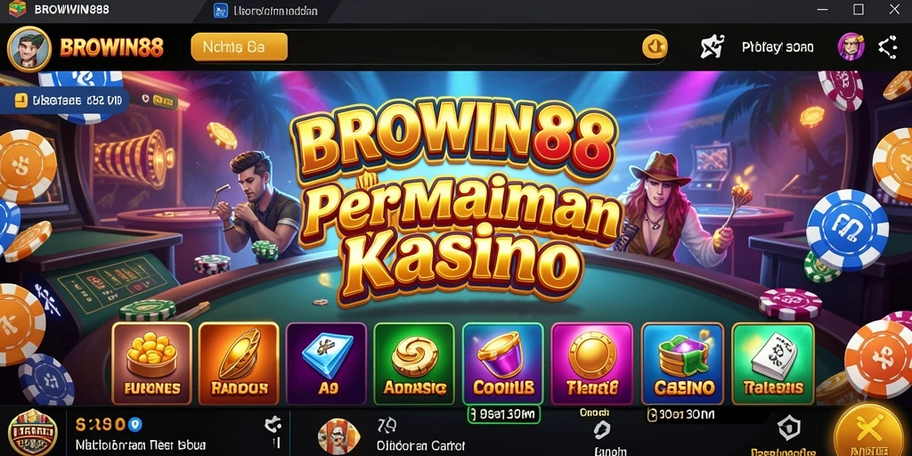 Tampilan gameplay seru dari BROWIN88 di kasino mobile.