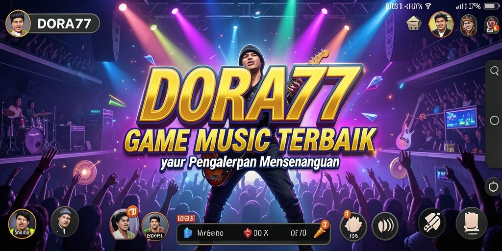 Tampilan gameplay DORA77 yang menampilkan keseruan bernyanyi bersama teman.