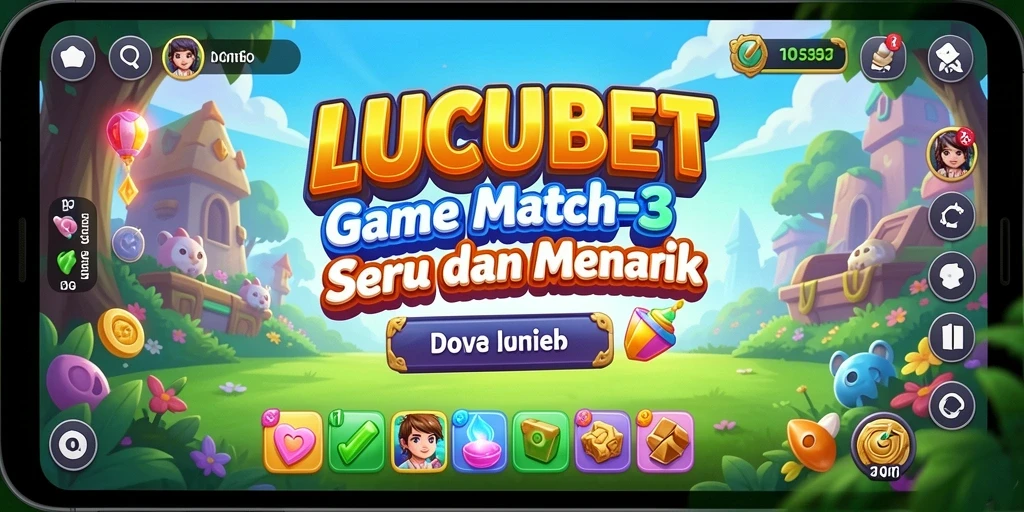 Tampilan gameplay LUCUBET yang menyenangkan dalam genre Match-3.