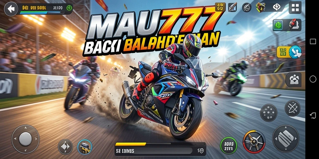 Gameplay menegangkan di MAU777 dengan motor balap yang cepat.