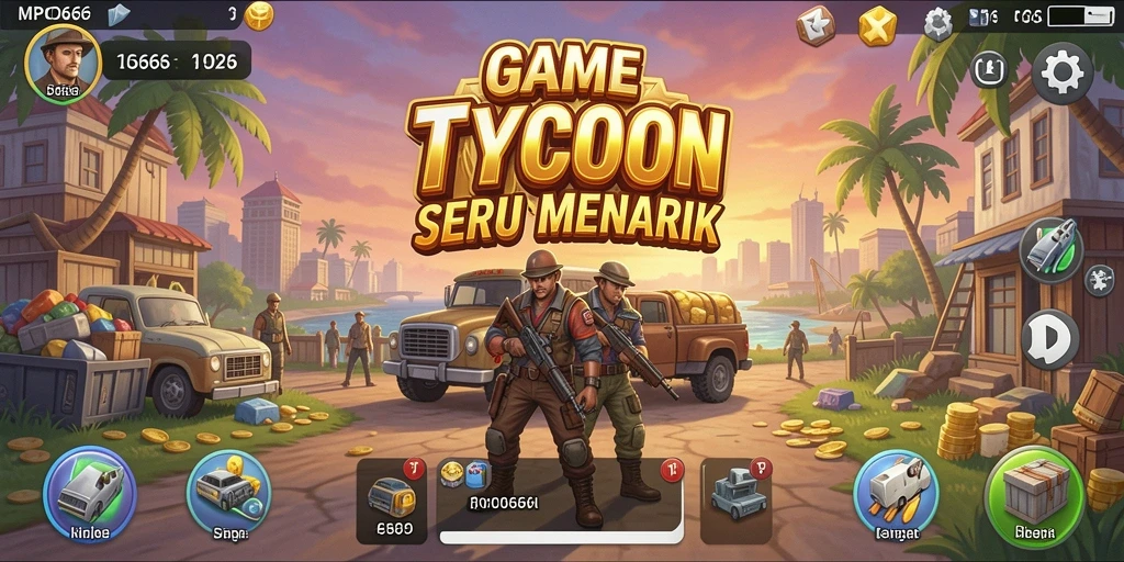Gameplay menarik dalam MPO666 yang menampilkan pengelolaan bisnis Tycoon.