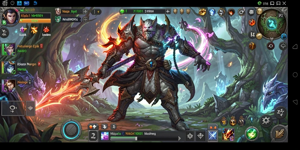 Tampilan gameplay menarik dari NAGA1001 yang menampilkan pertempuran epik di MMORPG.