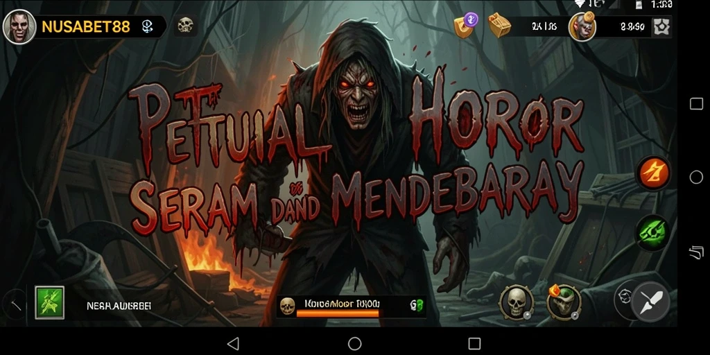 Screenshot gameplay NUSABET88 yang menampilkan suasana horor yang mencekam.