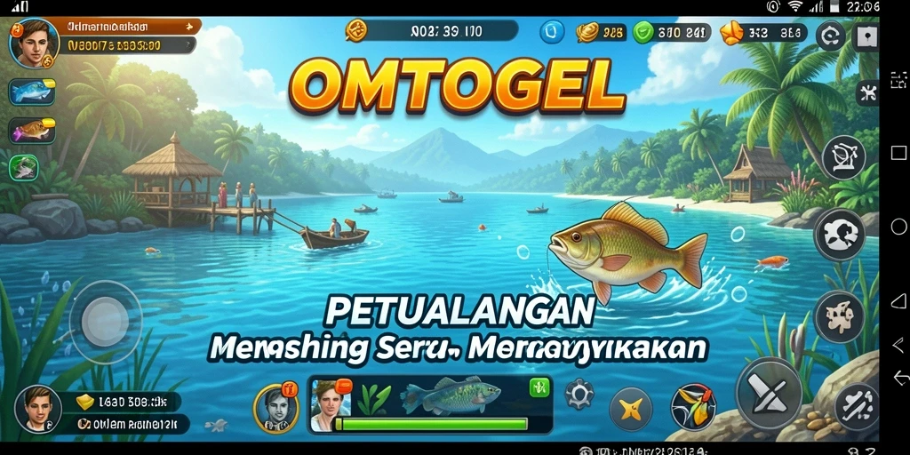 Screenshot gameplay OMTOGEL menampilkan suasana memancing yang memukau.
