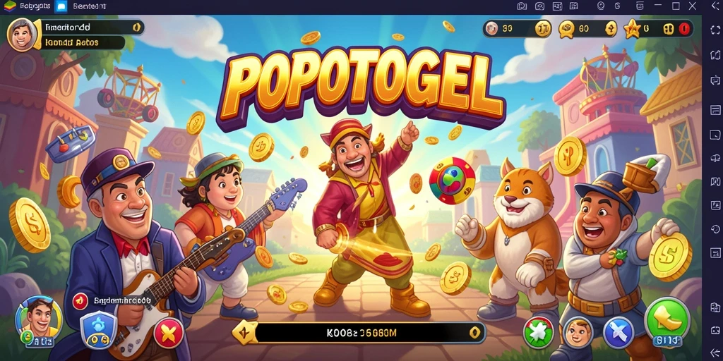 Tampilan gameplay seru dari POPOTOGEL saat melawan rintangan di level yang menantang.