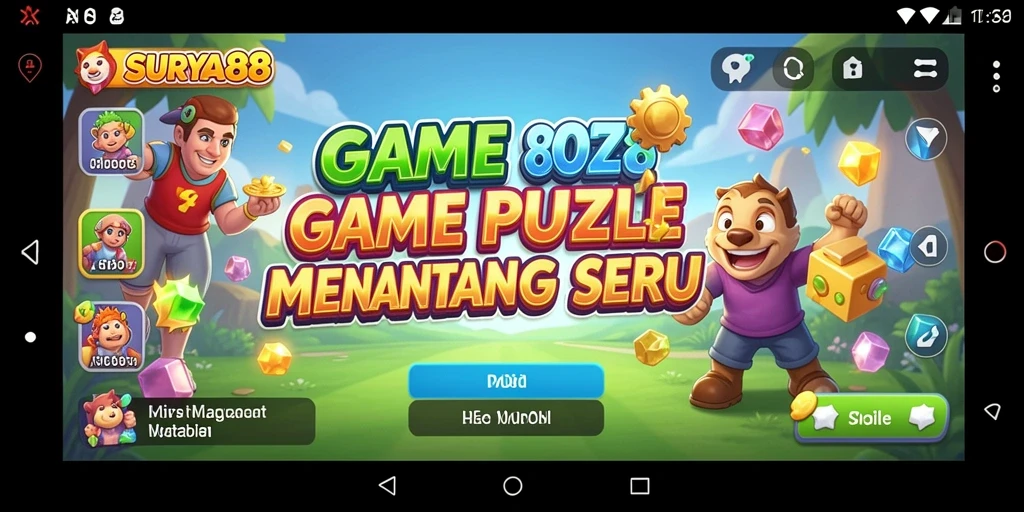 Tampilan gameplay SURYA88 dengan puzzle menarik dan tantangan seru.