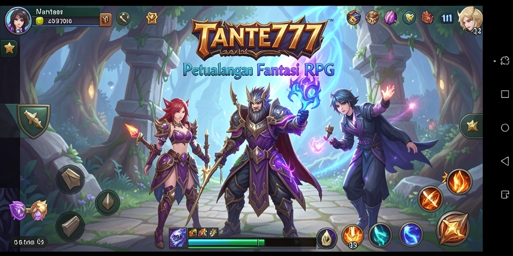 Gameplay RPG menawan di dalam TANTE777 dengan aksi seru dan karakter unik.