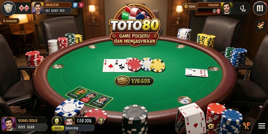 Tampilan gameplay Poker yang mendebarkan di TOTO80.